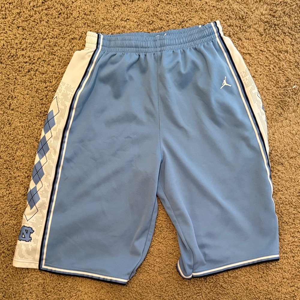 Jordan Men's Light Blue and White Athletic Shorts